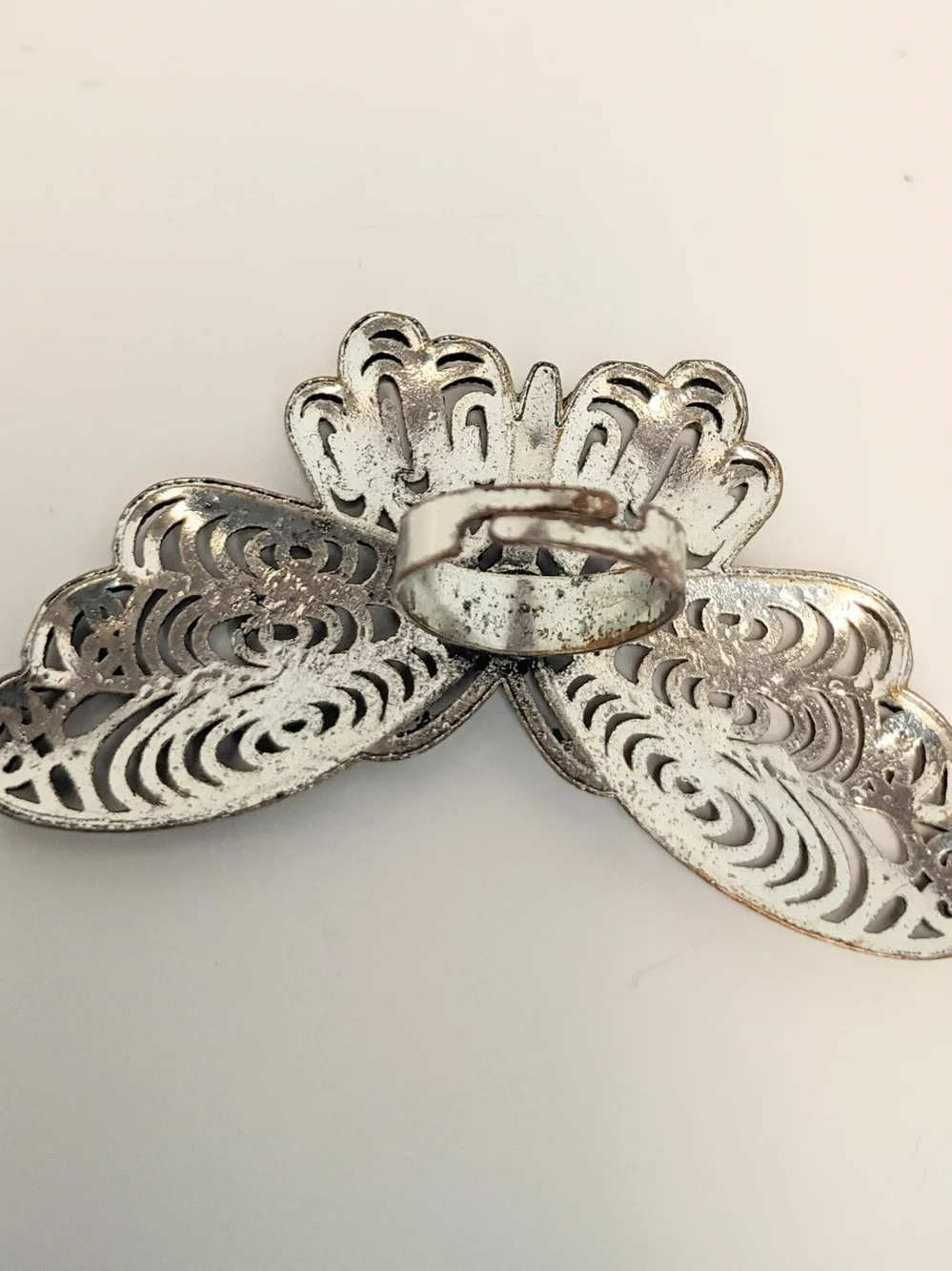 Filigree Butterfly Ring  in Antique Silver-Tone